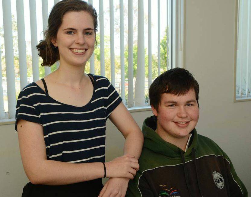 CRUNCH TIME: Kelso High students Melissa Wells and Louis Meurant will tackle their first exam of the Higher School Certificate today. Photo: PHILL MURRAY 100914pkelso