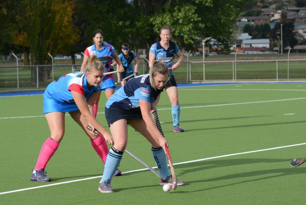 CEMENTING THEIR SPOT: Ali Stanford and her Souths team-mates can entrench themselves in the women's Premier League Hockey top four with a win over local rivals St Pat’s this afternoon. Photo: PHILL MURRAY 	041815psouths8