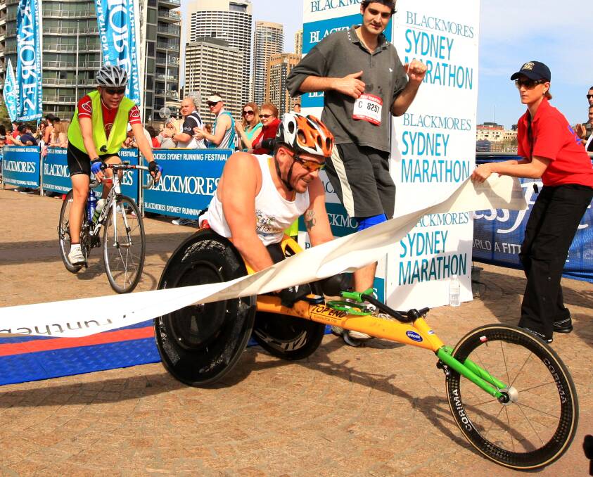 ON A ROLL: Kurt Fearnley won his 10th Sydney Marathon crown on Sunday. Photo: GETTY IMAGES