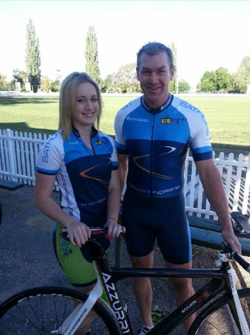 GOOD EFFORT: Tyler Buckley and Darryl Thorncraft were two Bathurst Cycling Club riders who put their legs to the test at last week’s NSW Cycling Sprint Grand Prix. 	102914cycle
