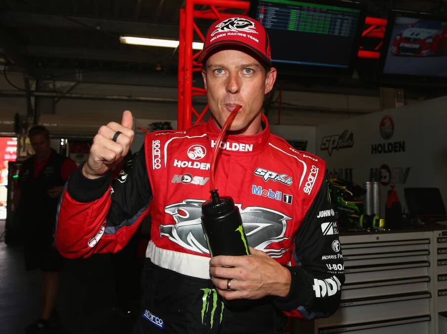 CONFIDENT: Injured Holden Racing team driver James Courtney missed the Sandown 500 on the weekend, but is confident of being behind the wheel for next month’s Bathurst 1000. Photo: GETTY IMAGES 	091215courtney