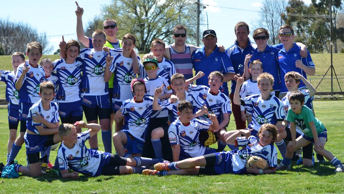 PERFECT: For the second consecutive year, this same group of Saints have claimed an undefeated premiership, winning Saturday’s under 12s grand final 16-10 over Bloomfield. Photo: ANYA WHITELAW 	0920colling