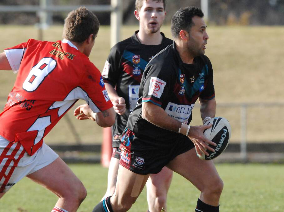 KEEP IT UP: Matt Rose gave a virtuoso performance with the boot two weeks ago in Panthers’ win against Mudgee. He will be looking for a repeat against Orange CYMS tomorrow. Photo: ZENIO LAPKA 	070614zpan20