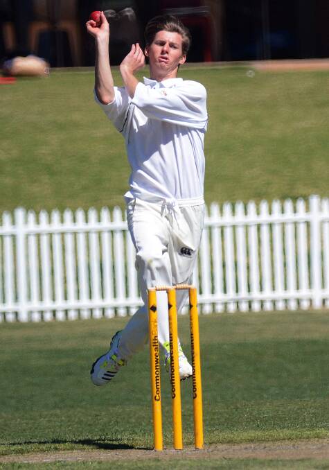 GOOD START: Tom Galvin starred with bat and ball for All Saints’ on Saturday as they won a pre-season trial against St Andrew’s Cathedral College. Photo: PHILL MURRAY	 092014psaints