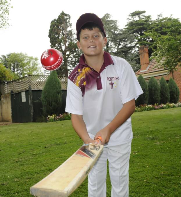 OFF TO BAROOGA: Cooper Brien will represent Polding at next week’s PSSA Cricket Championships in the Riverina. Photo: CHRIS SEABROOK 	102115cooperb