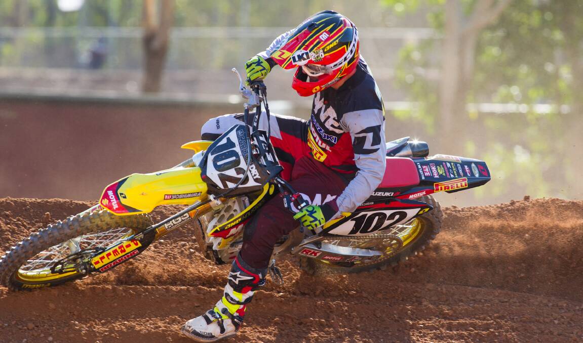 DOUBLING UP: Matt Moss won two rounds of the Australian Supercross Championship last year at Bathurst and will be back to try and do it again when the Showground hosts the opening round of this year’s title race. 	091614superX