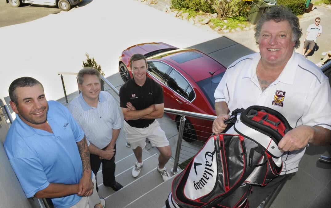AWESOME FOURSOME: From left, Graham Thorne, Paul Oxley, Jarryd Bird and Paul Rossiter were the winners of the Bathurst Golf Club’s Holden Scramble on Sunday. Photo: CHRIS SEABROOK 	092814cgolf