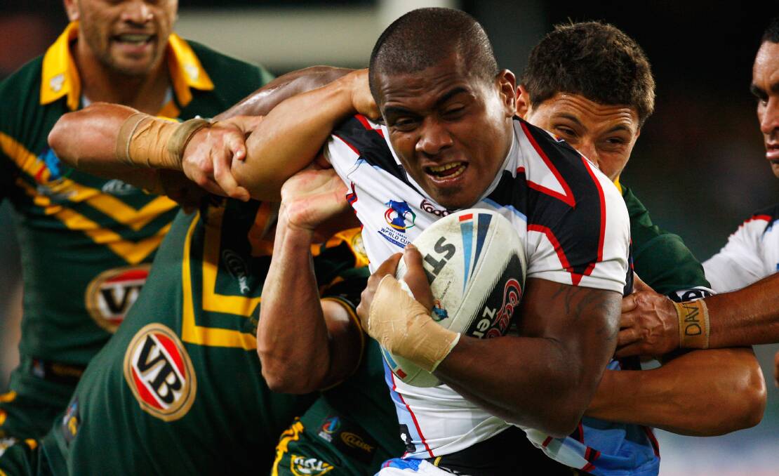 TOP LEVEL: Osea Sadrau took on the Kangaroos at the 2008 World Cup for his native Fiji, but tomorrow he will line up for the Bathurst Panthers against Oberon.	061814osea2