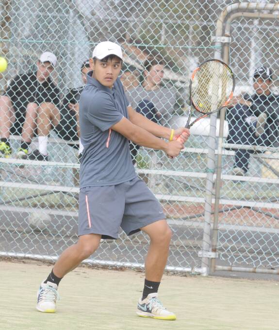 FINALIST: Brian Tran, who is ranked 105 in Australia, lived up to his number two seed ranking in the open men’s division at the Bathurst Tennis Centre, reaching the final. He lost the decider after being forced to retire due to cramping. Photo: CHRIS SEABROOK  	052515ctennis1c