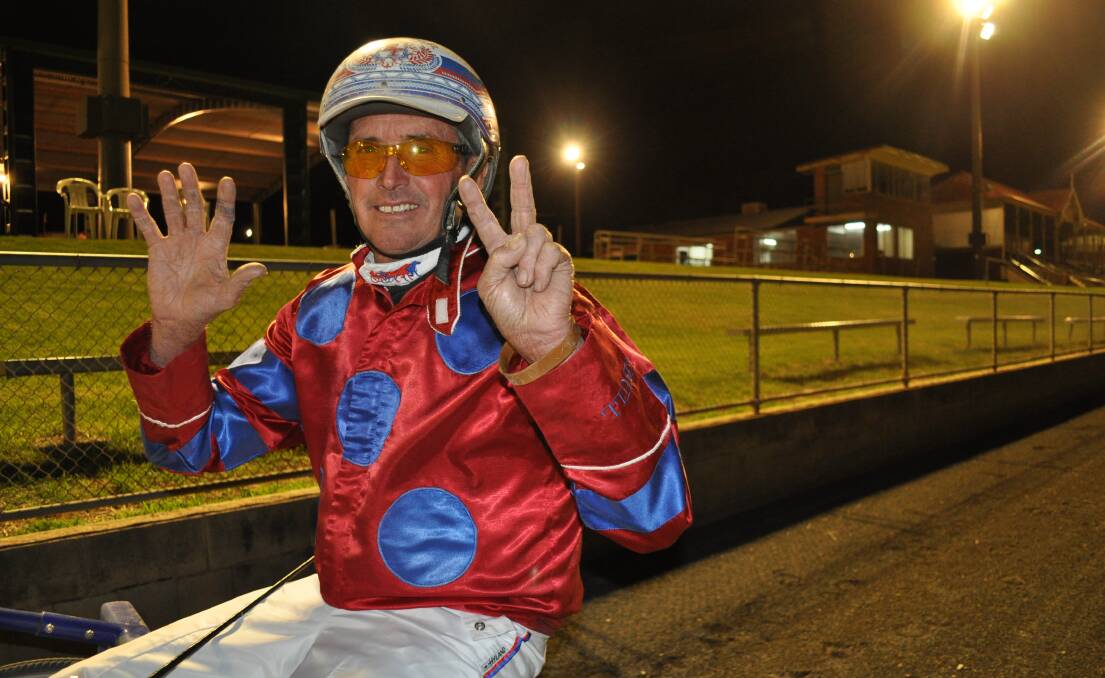 LUCKY SEVEN: Steve Turnbull entered rarefied territory when he trained seven winners in one program at Parkes on Monday night. 	123114steve