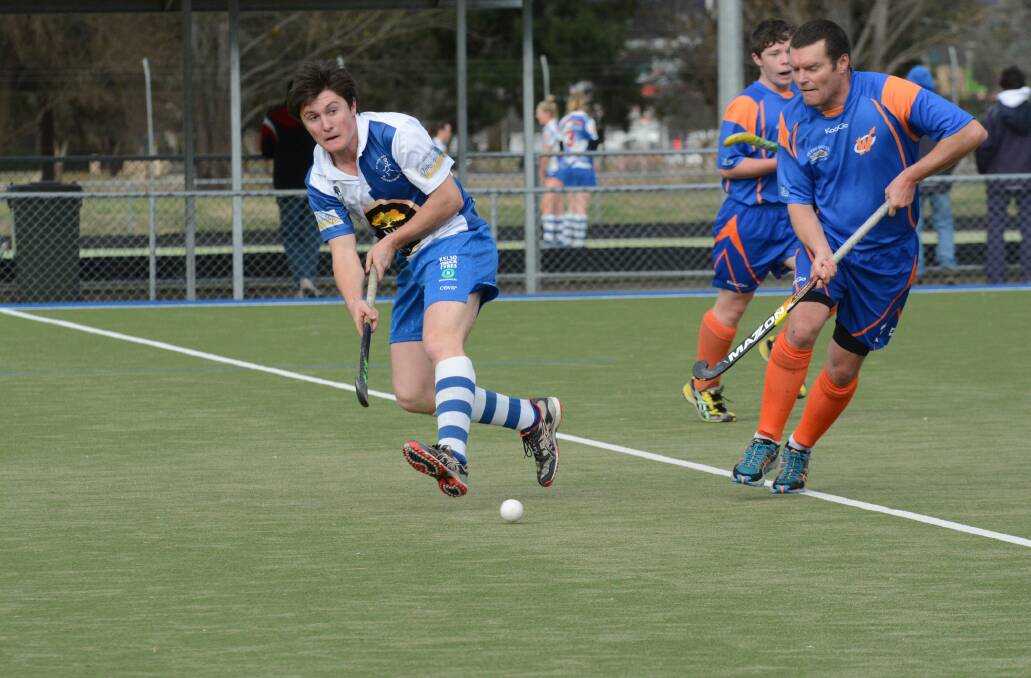 THRASHING: Josh Toole and his St Pat’s team-mates were red hot on Saturday as they dealt the Orange Wanderers a 9-1 hiding. Photo: PHILL MURRAY 	071214ppats22