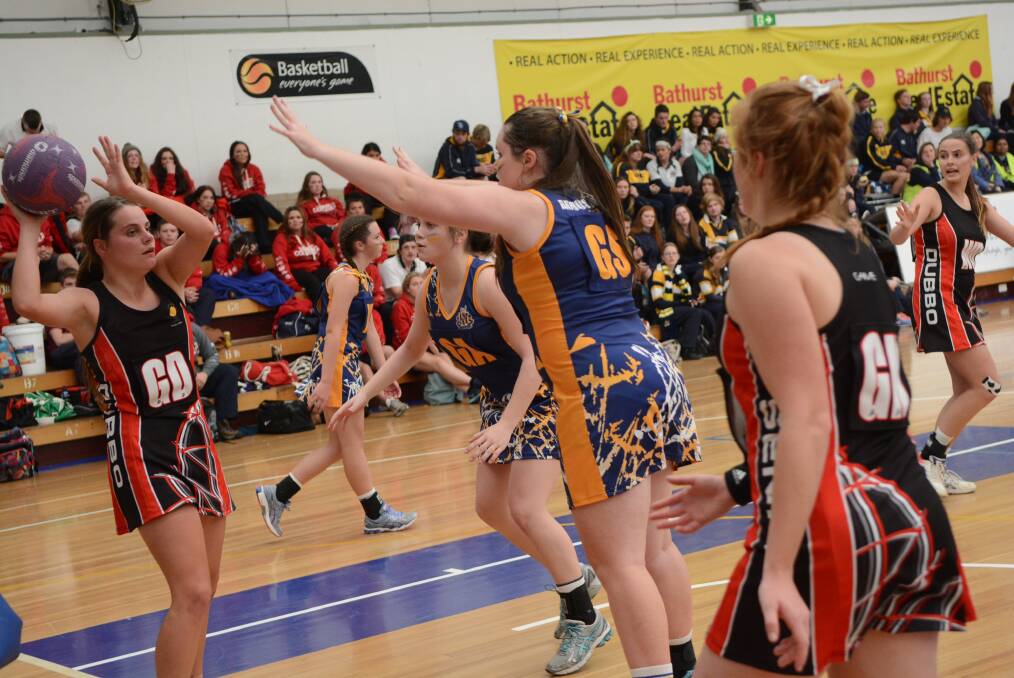 HEMMED IN: Bathurst High lost three of four sports on day one of the Astley Cup against Dubbo yesterday, but a huge win in tennis and gutsy efforts from their netball, basketball and rugby league sides meant they held a good advantage at the end of the day. Photo: PHILL MURRAY 	061214pnet7
