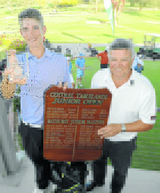 ON A ROLL: Josh Armstrong from Canberra was the winner of the Peter O’Malley Junior Masters on Sunday, his second straight win in Jack Newton Junior Golf Masters events after winning in Wagga Wagga recently. Photo: CHRIS SEABROOK	 032915cgolf