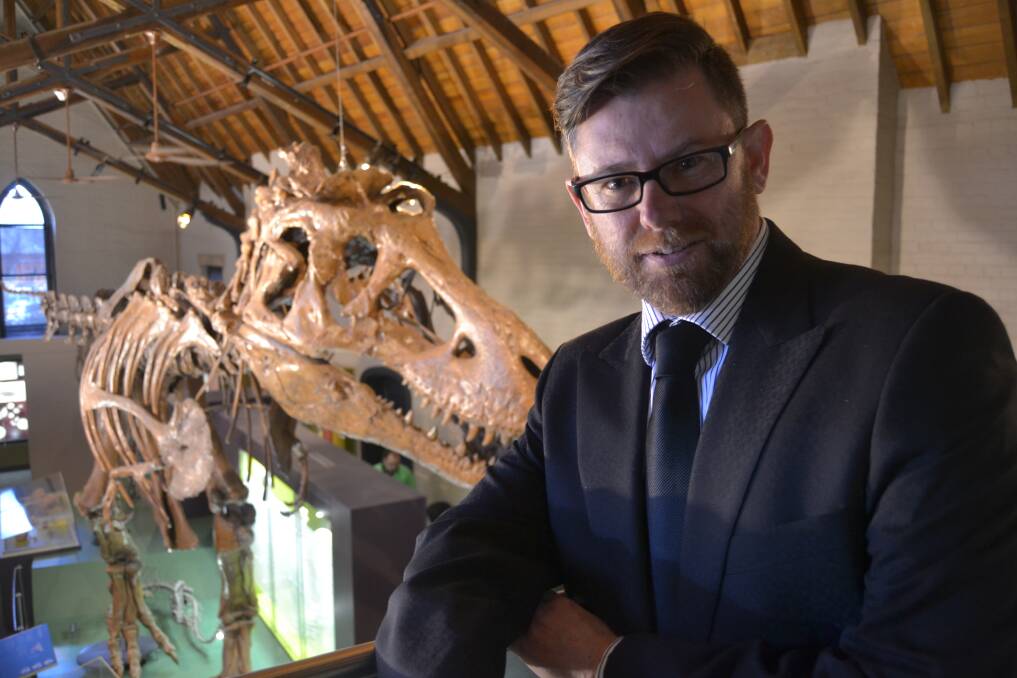 BIG BUSINESS: Museums and Galleries NSW’s Michael Huxley at the Australian Fossil and Mineral Museum yesterday during the launch of a report that examined the value of Bathurst’s cultural facilities. Photo: BRIAN WOOD 	080114culture3