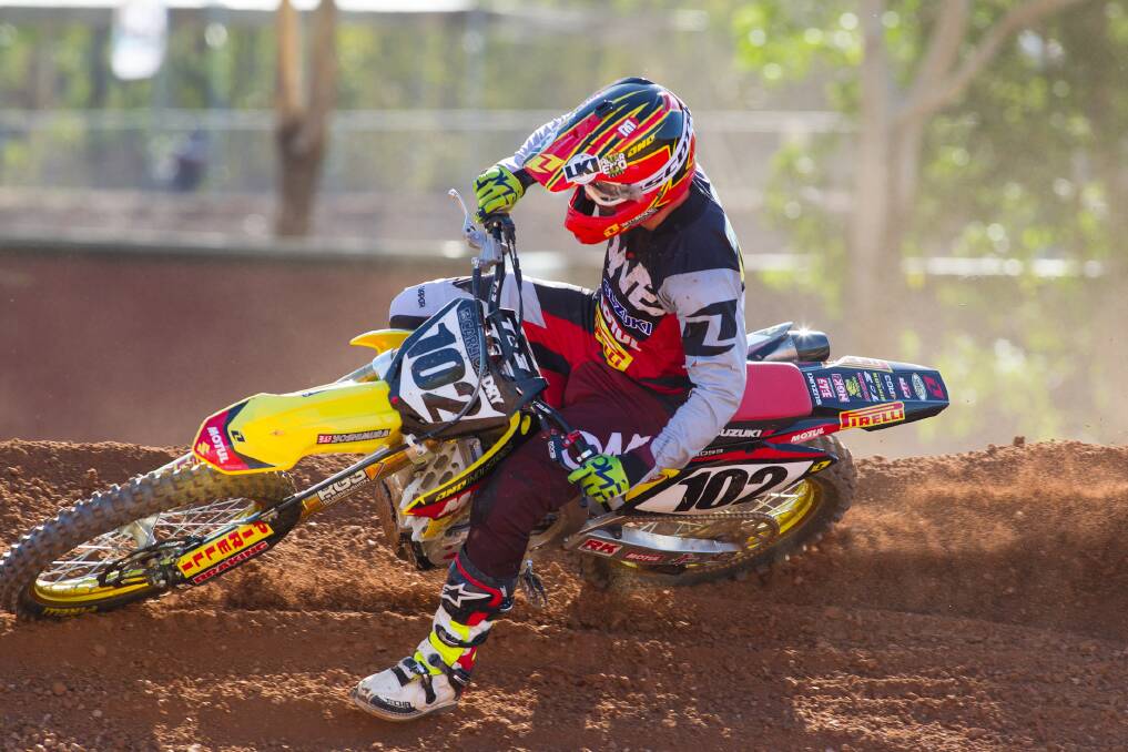DIGGING IN: Matt Moss – who will be competing, along with his twin brother Jake, at Bathurst during the Bathurst 1000 race week – is aiming for back-to-back Australian Supercross titles. 	091614superx