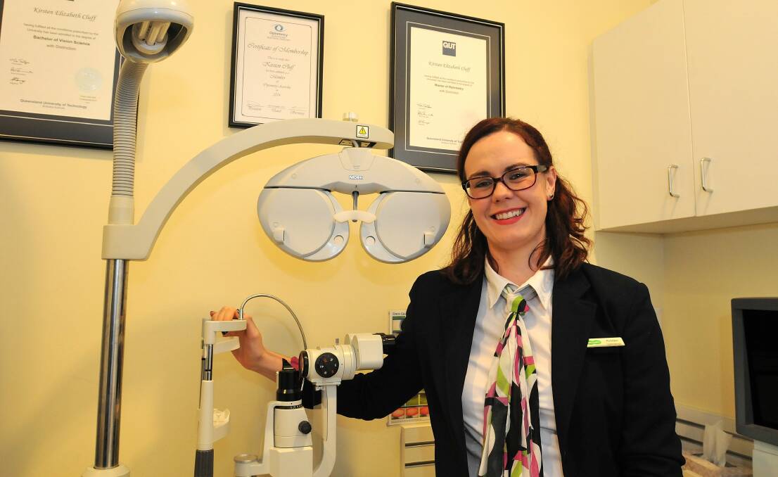 EYE-OPENER: Bathurst optometrist Kirsten Cluff will travel to Fiji to assist with an intensive training program for Pacific Island students. Photo: STEVE GOSCH	 052716sghollows1