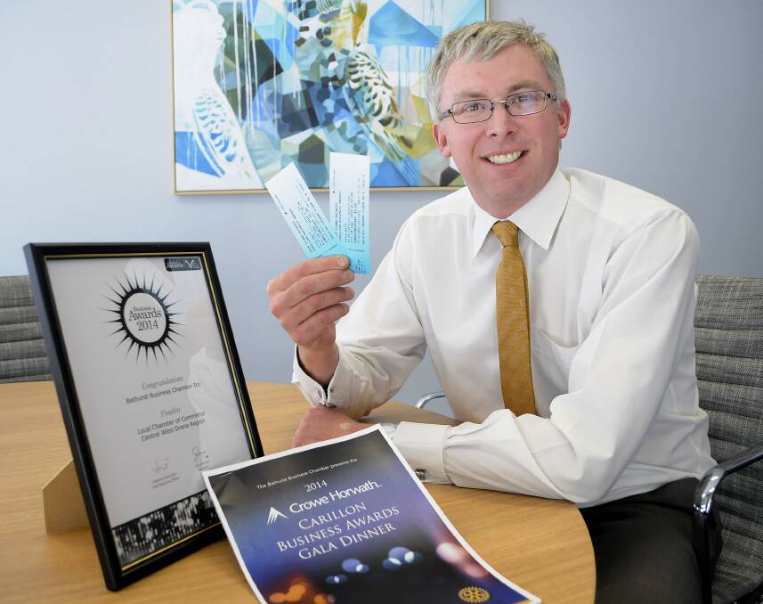 NO VACANCY: Bathurst Business Chamber president Angus Edwards is excited tickets have sold out for the Carillon Business Awards gala dinner this year. Photo: CHRIS SEABROOK 	091514cgaladinr