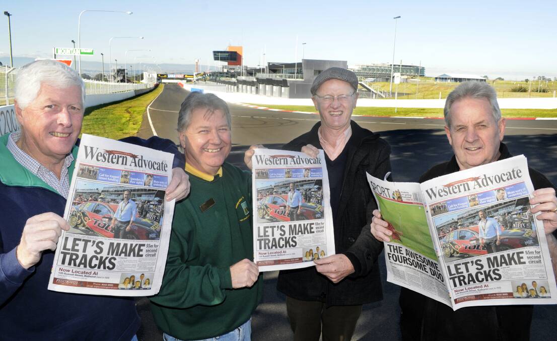 PUSHING AHEAD: Mount Panorama Second Circuit Action Group members Bruce Morgan, Lachlan Sullivan, Geoff Fry and Robert Taylor.