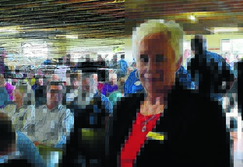 STANDING FIRM: Oberon mayor Kathy Sajowitz was one of 83 speakers at the Oberon public inquiry into a proposed merger between Oberon and Bathurst councils. Photo: Julia Wythes            020416oberon