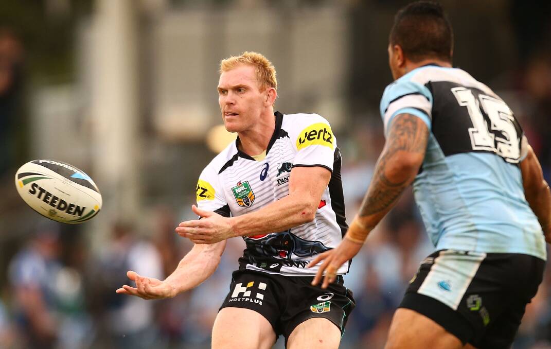 POSSIBLE RETURN: Penrith halfback Peter Wallace could make an earlier than expected return from injury and take on the Cronulla Sharks in Bathurst on Saturday. Photo: GETTY IMAGES  072114wallace