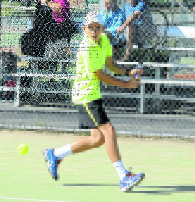 WELL PLAYED: Connor Johnson was one of the most impressive winners at the Bathurst Silver Junior tournament which concluded yesterday. Photo: CHRIS SEABROOK 	030215ctenis1