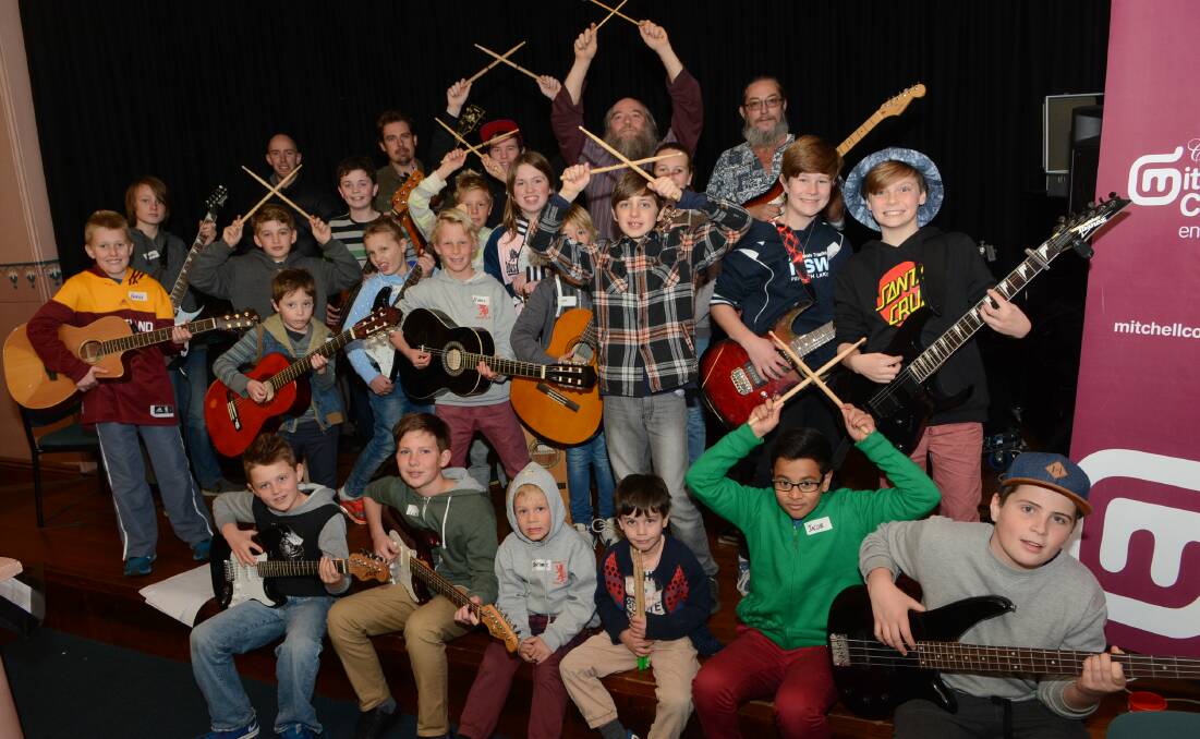 STRIKING A CHORD: Mitchell Conservatorium’s Rock School program is resonating well with young Bathurst residents during its third year. Photo: PHILL MURRAY 	070715prock2