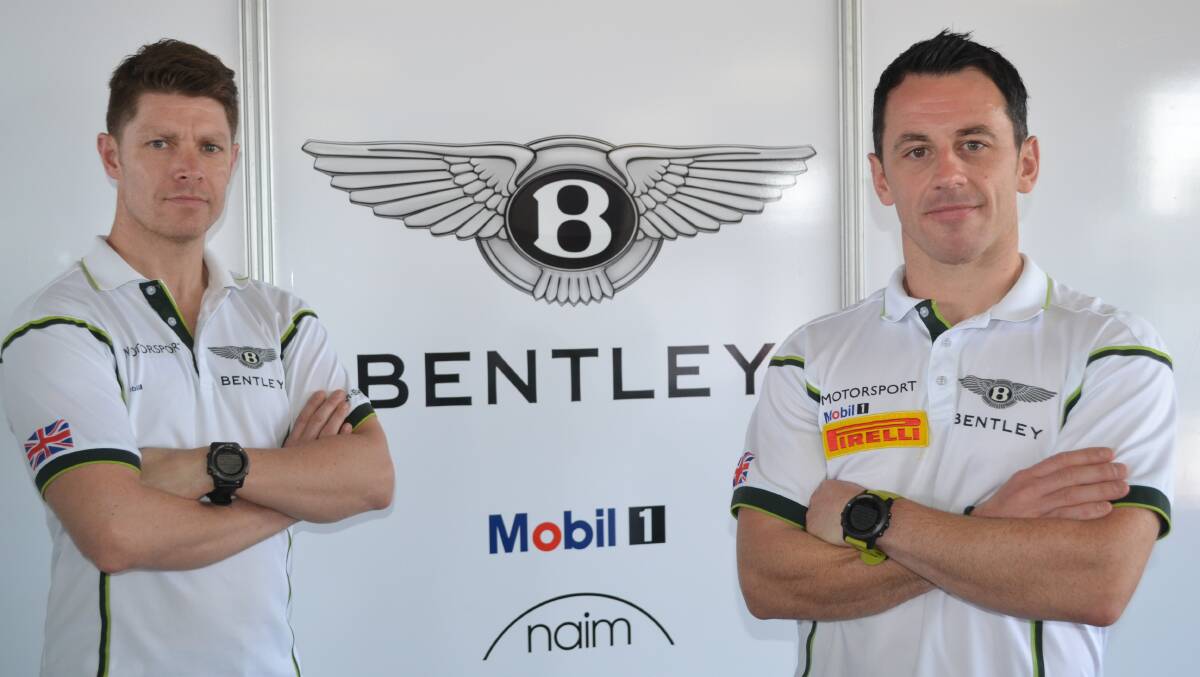 PODIUM HUNTING: Guy Smith and Steven Kane will team up once again with Matt Bell in their Bentley Continental GT3 for Sunday’s Bathurst 12 Hour, looking to improve on last year’s fourth place finish. Photo: ALEXANDER GRANT 	020316bentley