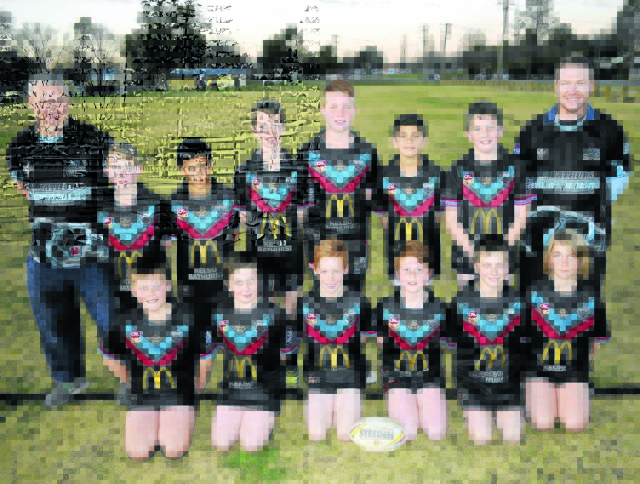 WORTHY WINNERS: The Bathurst Panthers under 11s, including (back) coach Mick Carter, Cody Howe, Les Horne, Jesse Limon, Tallis Tobin, Jack Doolan, Nathan Barlow and manager Joel Ryan and (front) Aceson Rowley, Cruze Farrah, Jackson Carter, Brodee Ryan, Andrew Bonham and Tyrese Tilley. Absent: Lachlan Booby. Photo: CHRIS SEABROOK 	072815cPanthers