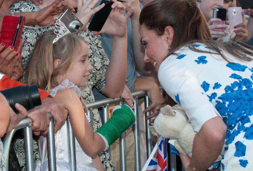 Catherine, Duchess of Cambridge meets members of the public after attending a reception at the Brisbane Convention & Exhibition Centre in Brisbane, Australia.(Photo by John Pryke - Pool/Getty Images)