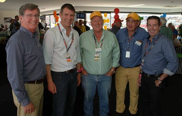 INSPIRED: At the Bathurst 1000 - Bathurst Mayor, Cr Gary Rush, NSW Premier, Hon Mike Baird, John Wagner, Peter Lindors, Hon Paul Toole.