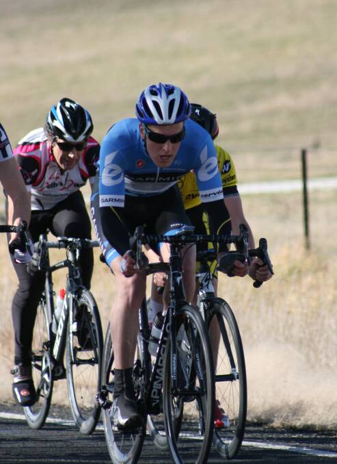 RIDING WELL: Jono Cutler bagged a win in the A grade competition with the Bathurst Cycling Club on the weekend. 073014jono