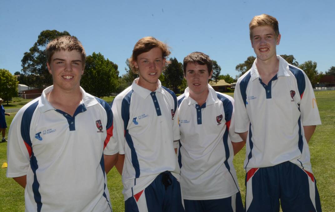 POINT TO PROVE: Bathurst cricketers Mark Day, Ryan Peacock, Connor Slattery and Luke Powell will be making the trip to Singleton in January to contest the Bradman Cup for Western Zone. Photo: PHILL MURRAY 121914pcricket1
