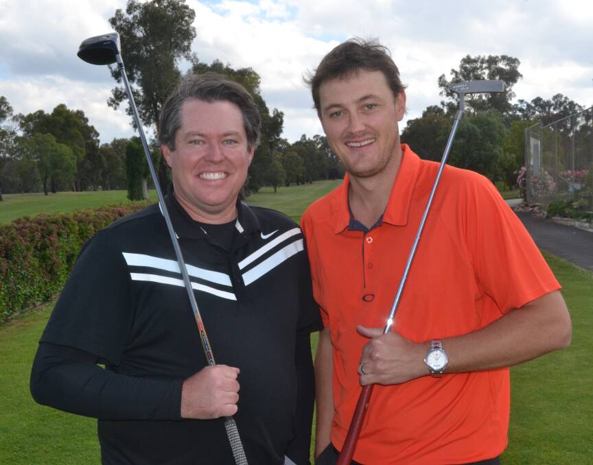 WINNING COMBINATION: Adam Lavelle and Todd Buckley finished more than 10 strokes clear of the competition in Sunday’s Bathurst Men’s Foursomes Championship. Photo: ALEXANDER GRANT 112215agfoursomes