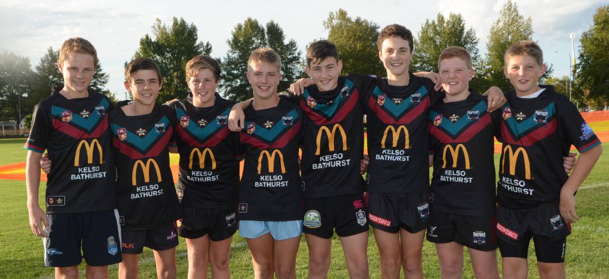 IMPRESSIVE: Panthers Under 14 rugby league players who have been selected for the Group 10 representative team include Noah Griffiths, Dylan Miles, Nick Barlow, Nathan Ward, Mackenzie Atkins, Kevin Large, Brad Fearnley and Charlie Campbell. Photo: PHILL MURRAY 041615ppanthers