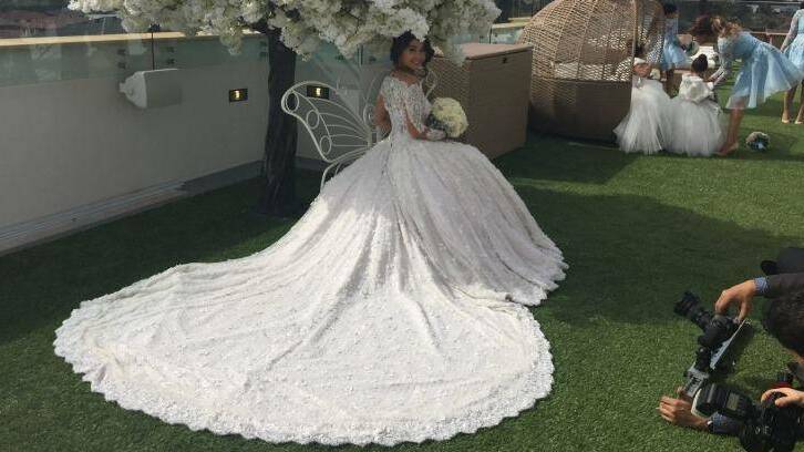 The dress contained almost 400 metres of fabric, according to designer Natalie Georgys. Photo: Natalie Georgys