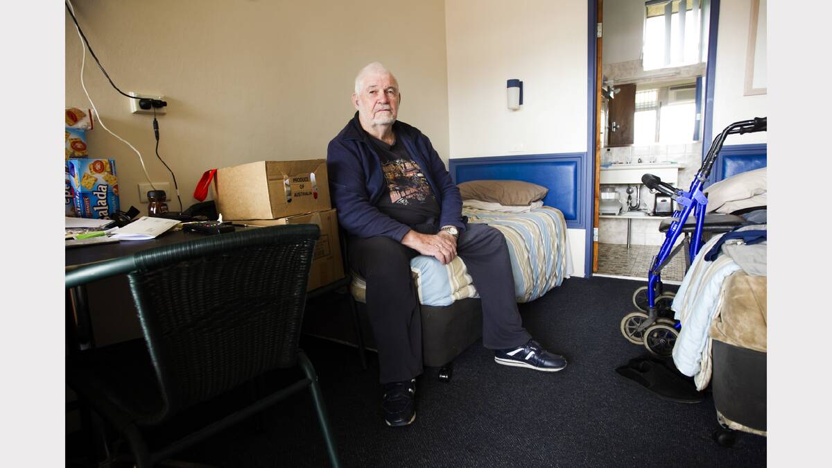 Len Arnold.  Three months after the ferocious storm that hit Dungog, he is still without a home.  Photo by Ella Rubeli
