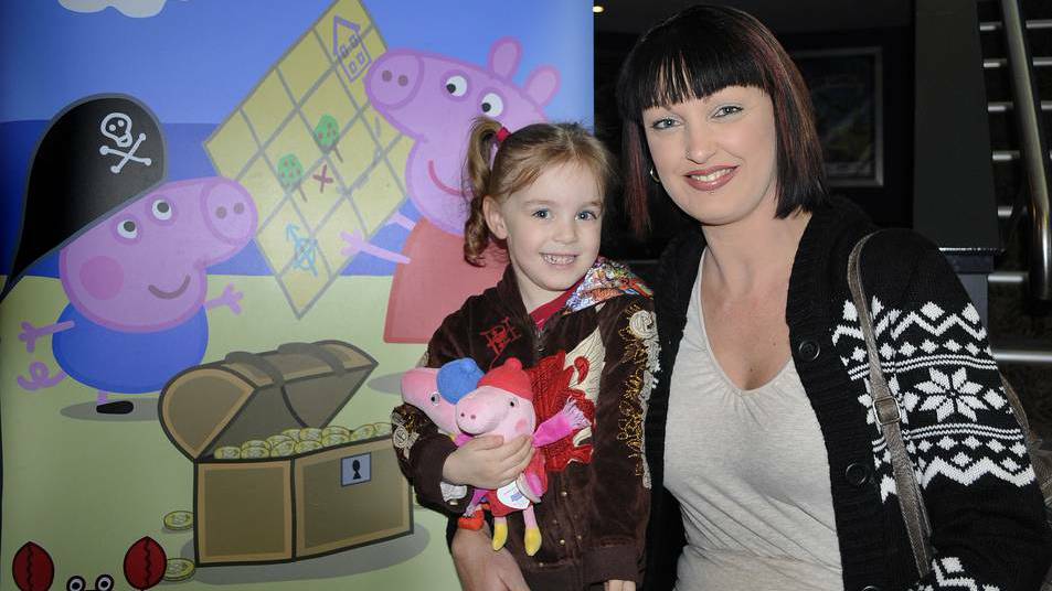 Michelle Hahn and her daughter Caleigh were excited to see Peppa Pig Live! in Bathurst Wednesday. Photo: CHRIS SEABROOK