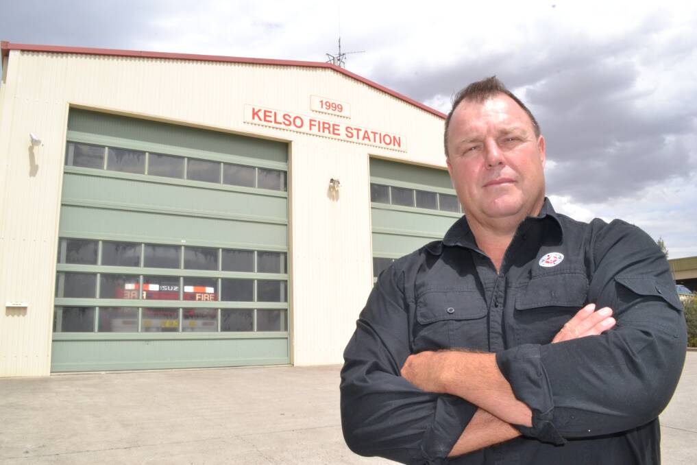 UNNECESSARY: Fire Brigade Employees Union country sub branch representative Tim Anderson is unhappy Kelso fire station was taken offline on Sunday when conditions were so extreme that a total fire ban had been called across the region. Photo: BRIAN WOOD 112414fire2