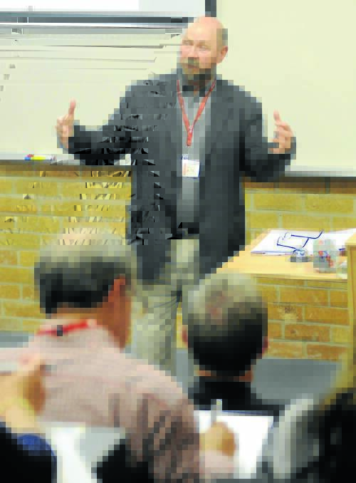 TALK FEST: Dr Paul Collits, an adjunct professor from the School of Business at the University of the Sunshine Coast, yesterday presented a talk on Re-imagining the Region: What it Means for Regional Business Development. Photo: CHRIS SEABROOK 102015csegra2