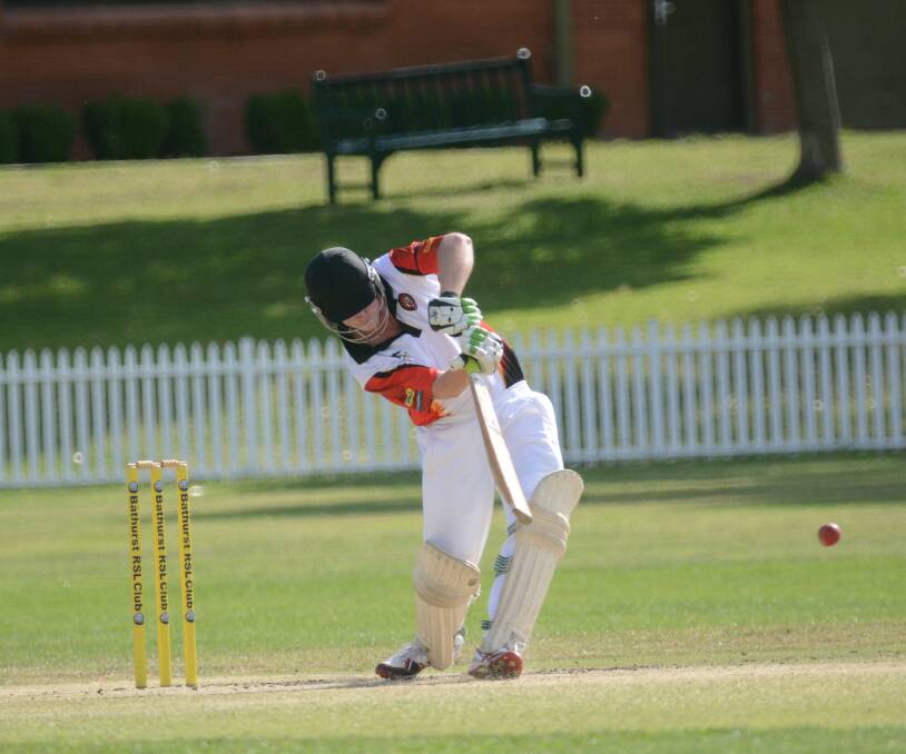 FOCUSED: Trent Fitzpatrick hit 47 to help his ORC team to an easy nine-wicket win over Blayney in BDCA first grade action on Saturday. Photo: PHILL MURRAY 112914ptrent