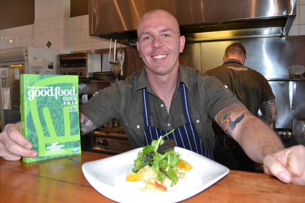 GOOD FOOD: Cobblestone Lane owner Heath Smith is proud to once again have his restaurant recognised in The Sydney Morning Herald’s Good Food Guide. Photo: BRIAN WOOD 092314cobblestone