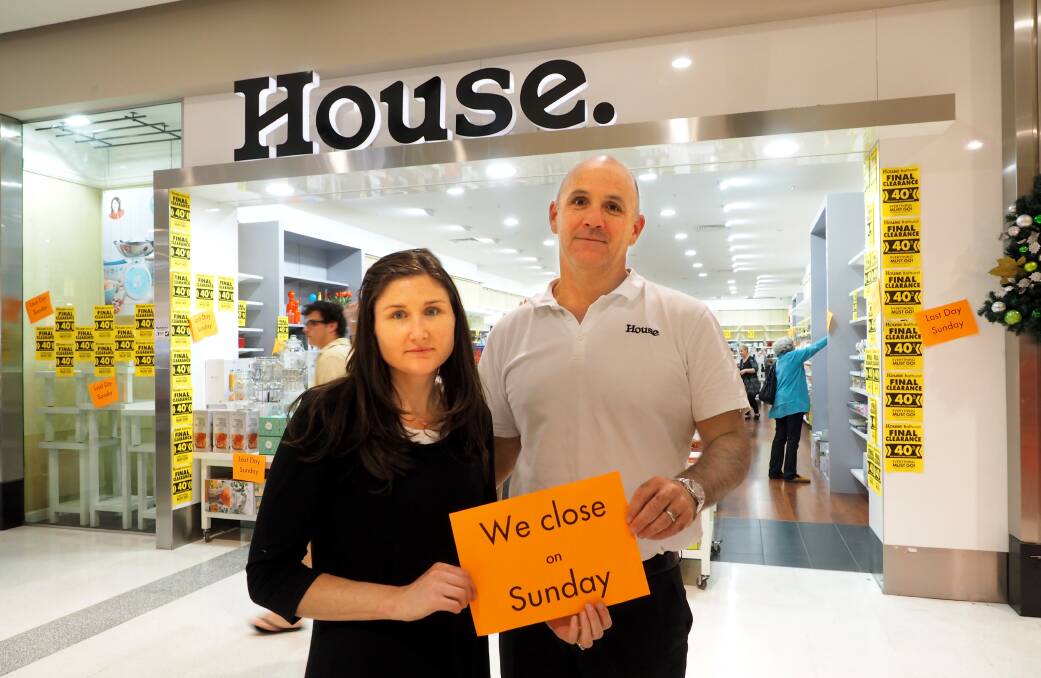 FINAL DAYS: Mel and James Kelly will end their association with House as franchisees on Sunday. Photo: ZENIO LAPKA 110614zhouse