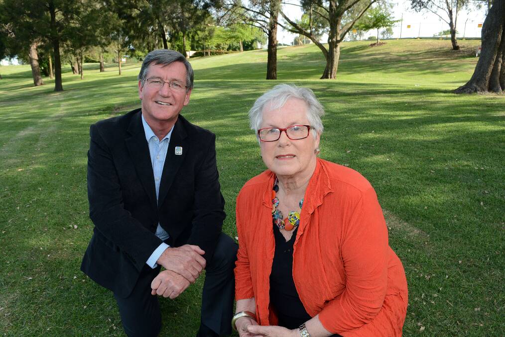 COUNTDOWN: Mayor Gary Rush and Councillor Monica Morse – two members of the Bathurst Bicentenary Celebrations committee – pictured yesterday near the site where Governor Lachlan Macquarie proclaimed the settlement of Bathurst on May 7, 1815. Photo: PHILL MURRAY 110614pbxreg
