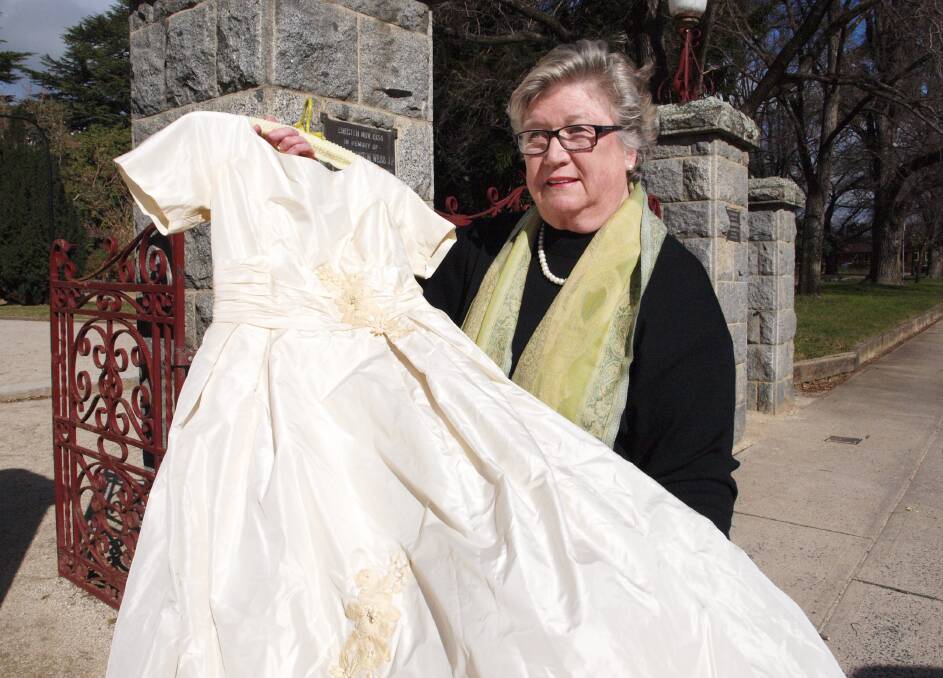 WE NEED A PARADE: Jenny Brennan, pictured with a dress she wore for Bathurst’s sesquicentenary celebrations in 1965, thinks it would be a shame if Bathurst Regional Council did not organise at parade for the bicentenary celebrations. 062614zbrennan