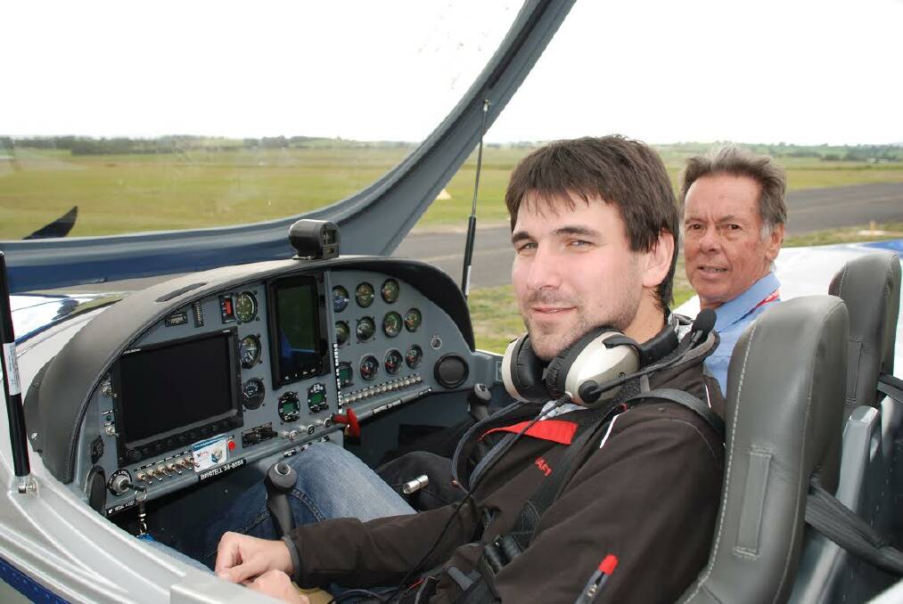 LANDMARK DEAL: Central West Flying owner and chief flying instructor Chris Stott with Czech Republic’s head of trade and investment Vojtech Helikar. 121514flying