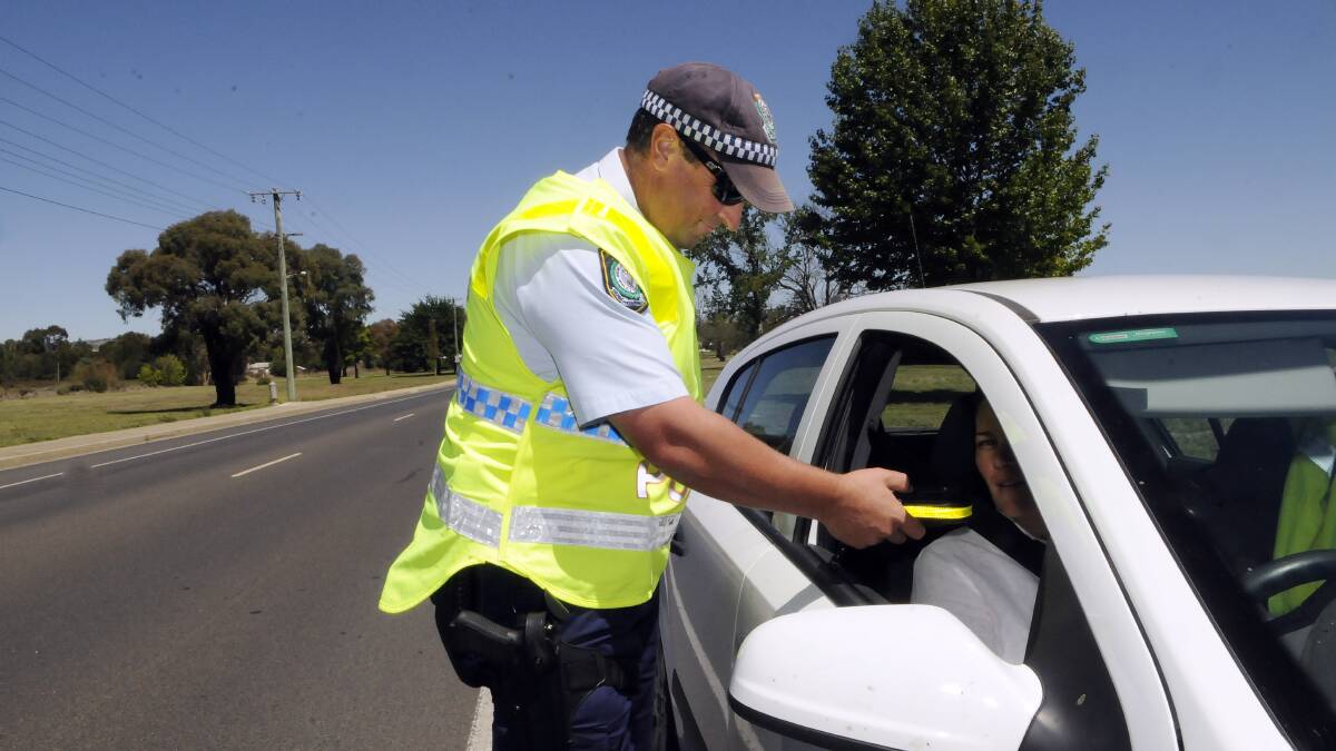 DON’T BLOW YOUR CHANCE: Police are reminding motorists about the dangers of driving after a big night out. Photo: PHILL MURRAY 022014ptest