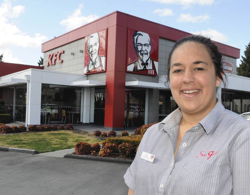 BEHIND THE SCENES: Assistant manager at Bathurst KFC Alicia Fuller is inviting the community to come and see what it’s like behind the scenes at the local fast food outlet. Photo: CHRIS SEABROOK  081114ckfc
