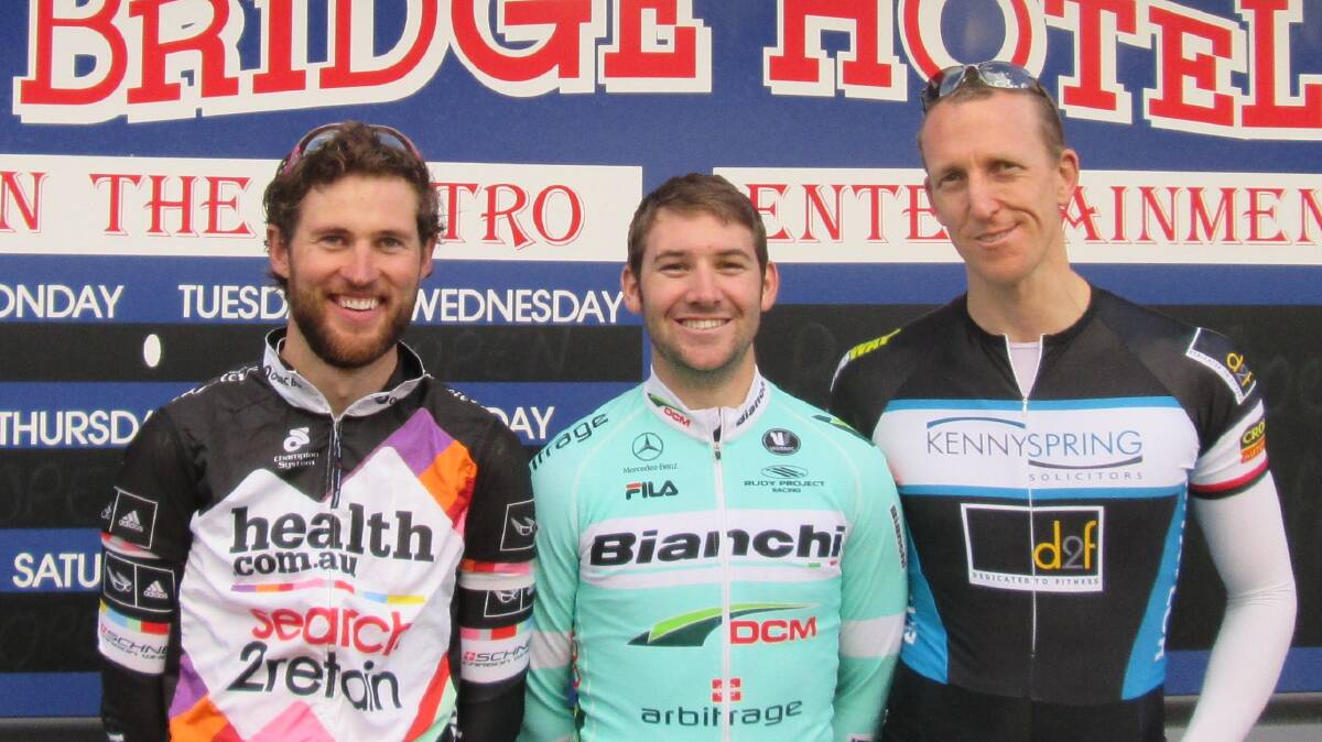 READY RIDERS: Craig Hutton, Tim Guy and Ben Taylor are ready to race. 082614cycling