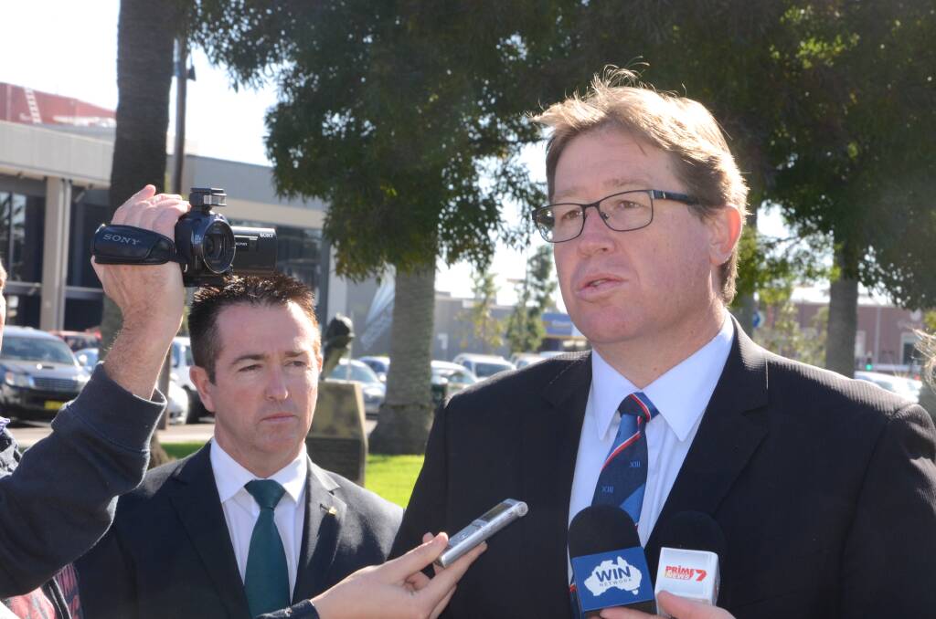 Local Government Minister Paul Toole and Dubbo MP Troy Grant said the mums and dads in the community would benefit from the amalgamation Photo: TAYLOR JURD