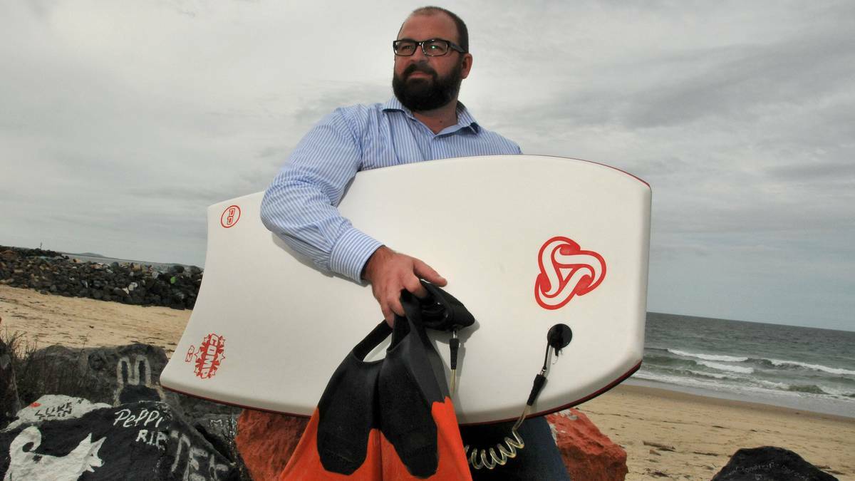 Looking back: It was in his teenage years that Port Macquarie-Hastings councillor Adam Roberts, a mad-keen young bodyboarder learned how to really surf, in the later stages of his time spent as a homeless teenager. Photo:The Port Macquarie News